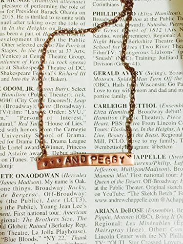 HAMILTON Broadway SCHUYLER SISTERS Lyrics and peggy necklace