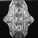 Ornate 1.5 carat diamond art deco platinum ring a vintage masterpiece