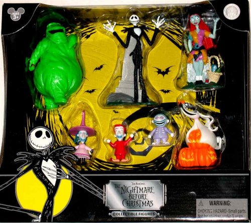 Childrens Toyshop  Toys : Disney Tim Burton's Nightmare Before Christmas Figurine Figure Set