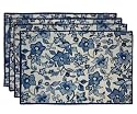 Pfaltzgraff Blue Meadow Garden 4-Piece Placemat Set, Multi/Natural