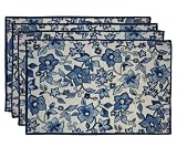 Pfaltzgraff Blue Meadow Garden 4-Piece Placemat Set, Multi/Natural
