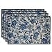 Pfaltzgraff Blue Meadow Garden 4-Piece Placemat Set, Multi/Natural