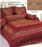 7pc King Size Jacquard Gold Brown Comforter Bed in a Bag Set