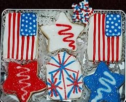 Stars and Stripes Hand Decorated Sugar Cookies Gift Tin