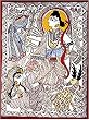 Asian Art from India ShalinCraft Madhubani Folk Paintings Home Decor Organic Color Paper 15 inches x 11 inches(seemadh020)