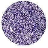 Queen's China Blue Calico 10-1 2-Inch Dinner Plate by 