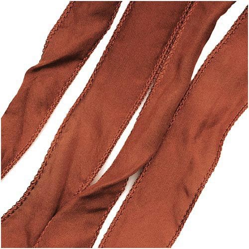 Silk Fabric Flat Silky Ribbon 2cm 'Dark Carnelian' Orange 42 Inch Strand (1)