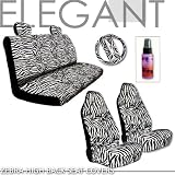 Brand New Premium Grade Zebra Print High Back Front and Rear Seat Covers Set with... by yupbizauto