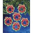 Beadery Holiday Beaded Ornament Kit, 2.25-Inch, Cranberry Wreath, Makes 8 Ornaments