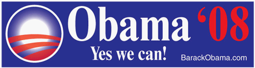 Barack Obama - Obama Yes We Can '08 - Bumper Sticker / Decal