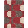 Modern Design Shag Rug Collection - Red