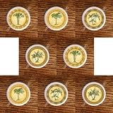 SET (8) BEACH TROPICAL PALM TREES DRAWER PULLS KNOBS
