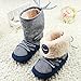 Weixinbuy Baby Girls Knit Soft Fur Winter Warm Snow Boots Crib Shoes