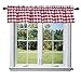 lovemyfabric Poly Cotton Gingham Checkered Plaid Design Kitchen Curtain Valance Window Treatment-Red