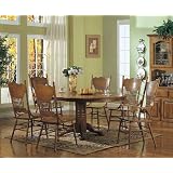 7PCS Country Solid Oak Nostalgia Dining Table and 6 Chairs Set by visiondecor Furniture