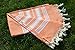Dandelion - Basic Pattern - 100% Naturally-Dyed Cotton Turkish Towel Peshtemal - 71x39 Inches - Mango Orange