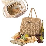 2 - Person Eco - Friendly Natural Willow Picnic Basket Set with Plates & Utensils - B00294OL50