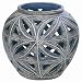 EXP Handmade Earth Tones Clay Hurricane Lamp / Candleholder With Striking Leaf Patten