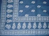Floral Bouquet Filigree Print Tapestry-Spread-Blue