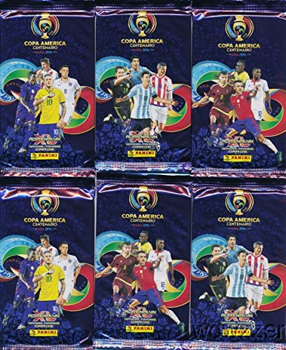 2016-Panini-Adrenalyn-Copa-America-Centenario-Collection-with-6-Factory-Sealed-Packs-36-Cards-Look-for-Top-Soccer-Superstars-Lionel-MessiLuis-SuarezNeymar-Jr-Many-More-Very-Rare-Imported