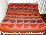 Indian Rajrang Home Decor Patch & Thread Work Cotton Bed Sheet Bedspread