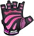 Women Gym Gloves Protect Your Hands & Improve Your Grip - Pink & Black Weightlifting Gloves - Easy to Pull On & Off - Adjustable Fit (Pink, Large)