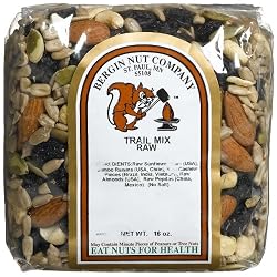 Bergin Nut Company Trail Mix Raw, 16-Ounce Bags (Pack of 4)