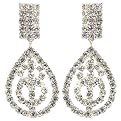 Pear Chandelier Hollywood Earrings- Clear