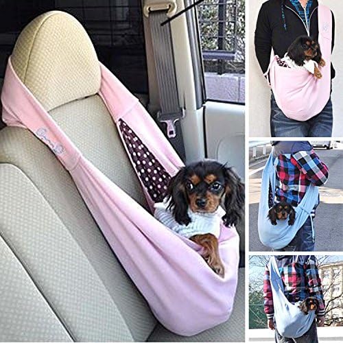 Jojoki Cat Dogs Carrier Designer Travel Shoulder Bags Soft Cotton Puppy Pets Cross Body Bag Messenger Carriage Sling Satchel Double Side Tote Handbags for Pet (pink)