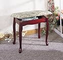 Cherry Vanity Stool Bedroom Wood Storage Bench