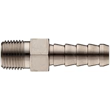 Parker 316 Stainless Steel Barb Connector To Male Pipe 1/4" Hose Barb X 1/8" Male NPT