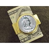 Franklin Silver Half Dollar Goldtone Money Clip Franklin Silver Half Dollar Goldtone Money Clip