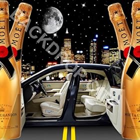 10'x10' Club Skyline Moet & Rr Hip Hop Background Backdrop