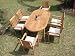 New 7 Pc Luxurious Grade-A Teak Dining Set - 94" Oval Table And 6 Stacking Arm Chairs [Model:CH9]