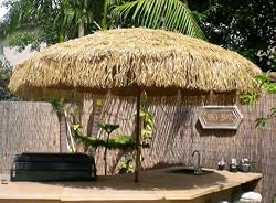 Bayside21 - 8' Tropical Hula Umbrella - Nyatoh Hardwood Pole