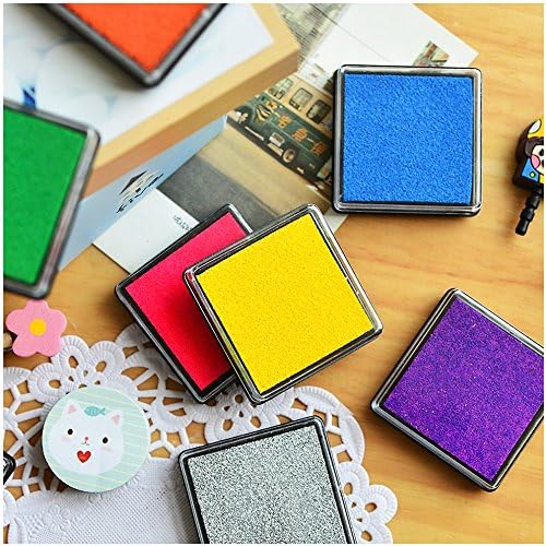 Ink Pads Rainbow DIY Multicolor Craft SET of 15Colors-gold, silver, lightblue,darkblue,green,darkgreen,white,orange,yellow,red,coffee,purple,pink,black,rose