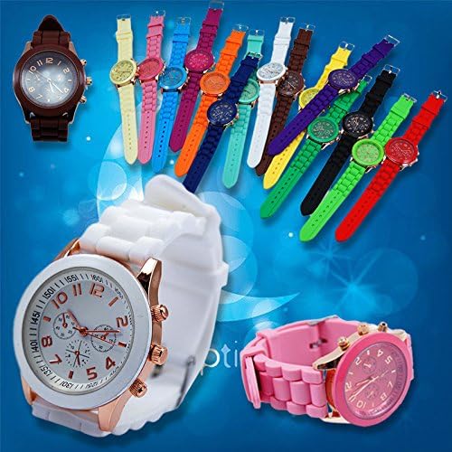 Neverland 15 Colors Unisex Geneva Silicone Jelly Gel Quartz Analog Sports Watch Brown - Best Present for Kid Boy Girl