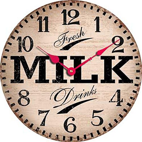 Schmuckbox 12" Europe Featuring Vintage Wall Clock Retro Classical Nostalgic MILK
