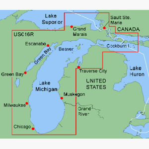 GARMIN MUS016R BLUE CHART LAKE MICHIGAN