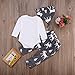 3Pcs Set Newborn Baby Boys Reindeer Long Sleeve Bodysuit Pants Hat Outfits Xmas