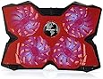 [Best 4 Fans Laptop Cooler] Ptatoms 15.6"-17" Gaming Laptop Cooling Pad Four Quiet 120mm Fans at 1200rpm, Ultra-portable and Ultra-light (Red)
