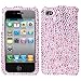 Pink/Silver Stardust Diamante Desire Protector Faceplate Cover For APPLE iPhone 4S/4/4G