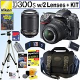 Nikon D300s 12MP CMOS Digital SLR Camera with 18-55mm f/3.5-5.6G AF-S DX VR and 55-200mm f/4-5.6G ED IF AF-S DX VR Zoom-Nikkor Lens + 16GB Deluxe Accessory Kit