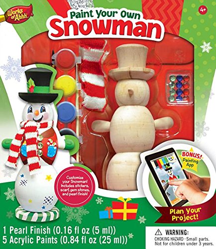 Masterpieces Works of Ahhh Winter Snowman (Green) Large Wood Paint Kit