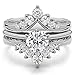 Silver Chevron Style Ring Guard with Millgrained Edges and Filigree Cut Out Design with CZ (0.74 ct. twt.)