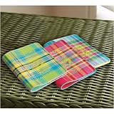 Baekgaard Tartan Brights genuine leather embossed passport holder