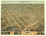 Bird's eye view of the city of Lexington, Fayette County, Kentucky 1871., large historic panoramic map reprint 45x36