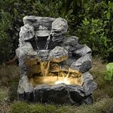 Garden Water Features & Outdoor Fountains item: Rock Creek Cascading Outdoor/Indoor Fountain with Illumination
