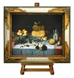 Still Life with Cheeses - Dijck Large Framed Art Print on Canvas