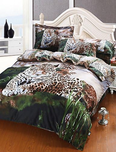2016 MEIREN Dovet cover sets Jungle Leopard New Arival Luxury 3D Pattern Bedding Sets , Queen Size , queen